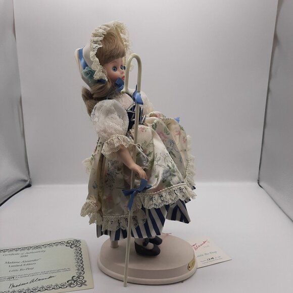 Madame Alexander Little Bo-Peep 007 Porcelain Doll Limited Edition With Stand - Picture 2 of 8